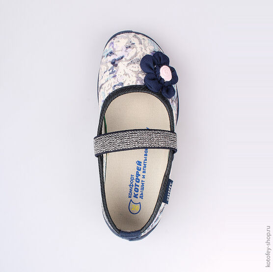 431087-13 Текстильная обувь для девочки светло-синий фото №4