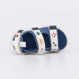 121080-11 Светящиеся пляжные сандалии для мальчика для мальчики синий,бежевый фото №4