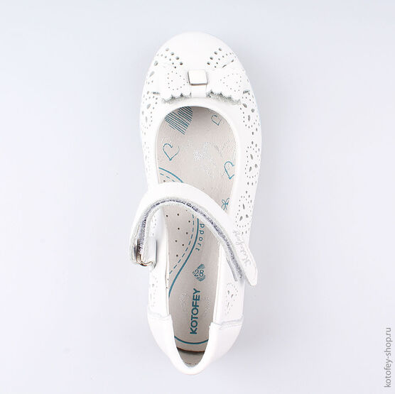 332114-21 Туфли для девочки белый фото №4