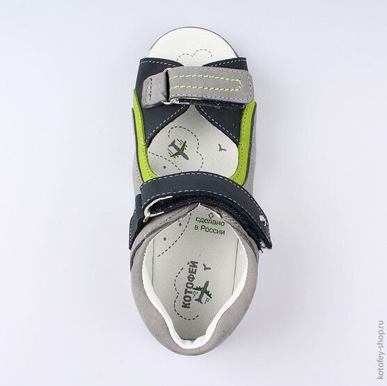 522136-22 Сандалии для мальчики сер-сал фото №4