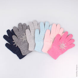 07822106-00 Перчатки двухслойные розовые для девочки розовый