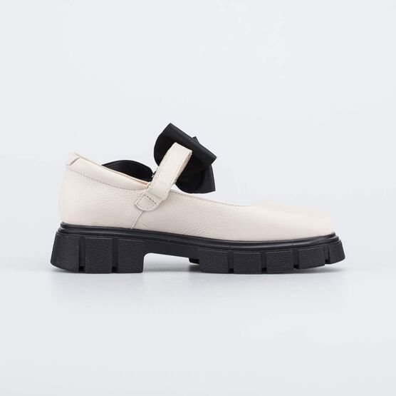 532310-23 Кожаные туфли для девочки для девочки бежевый фото №2