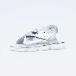 522154-21 Кожаные босоножки для девочки для девочки серебрист.