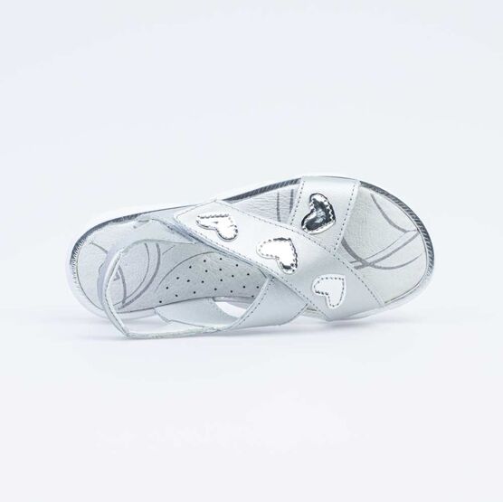 522154-21 Кожаные босоножки для девочки для девочки серебрист. фото №4