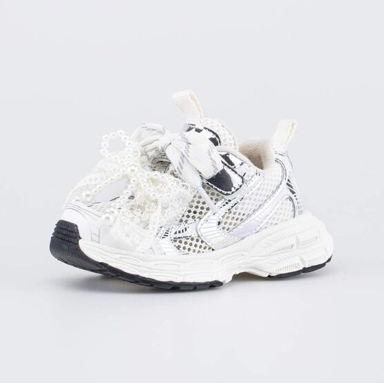 644549-11 Кроссовки для девочки Бантик для девочки белый,серебристый