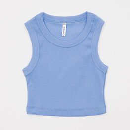 07854054-40 Майка-топ в рубчик для девочки голубой для девочки голубой