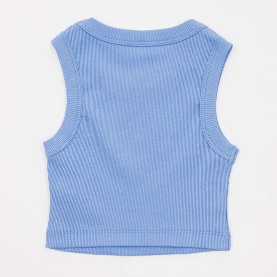07854054-40 Майка-топ в рубчик для девочки голубой для девочки голубой фото №2