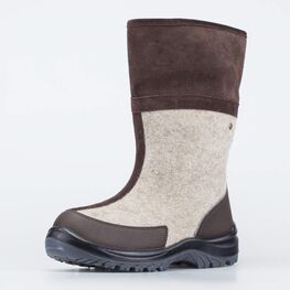 967049-44 Валенки мужские на молнии Хантер суперутепленные для мальчики бежевый + коричневый