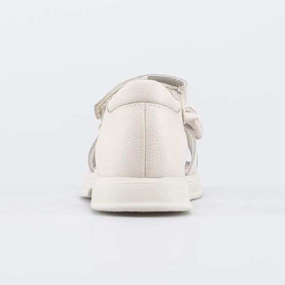 422091-21 Кожаные босоножки для девочки Бант бежевый для девочки бежевый фото №5