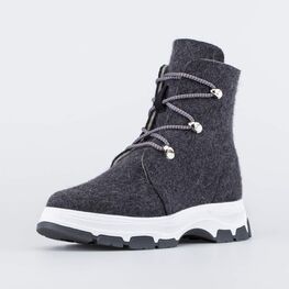 857006-01 Женские ботинки из войлока для девочки темно-серый