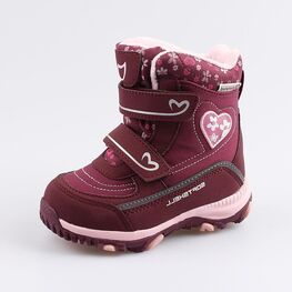 454982-41 Мембранные ботинки с LED-подсветкой для девочки бордовый