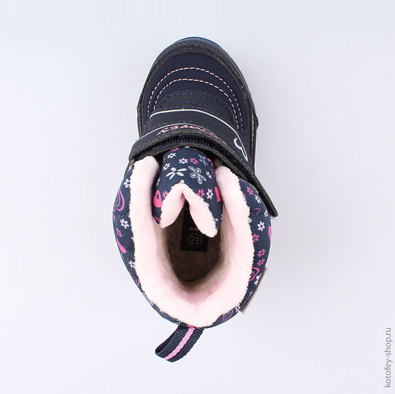 254952-42 Мембранные ботинки с LED-подсветкой для девочки син-фук фото №4