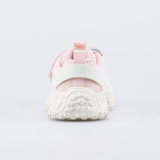 344545-11 Детские кроссовки на липучках для девочки розовый + бежевый фото №5