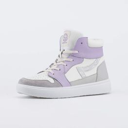 752251-26 Ботинки-кеды для девочки-подростка для девочки белый + сиреневый