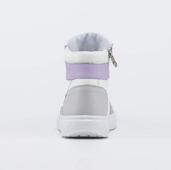 752251-26 Ботинки-кеды для девочки-подростка для девочки белый + сиреневый фото №5