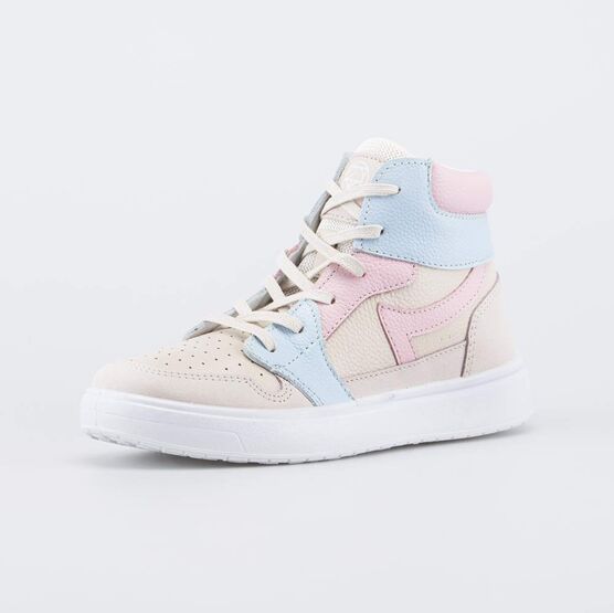 752251-24 Ботинки-кеды для девочки-подростка для девочки бежевый + голубой