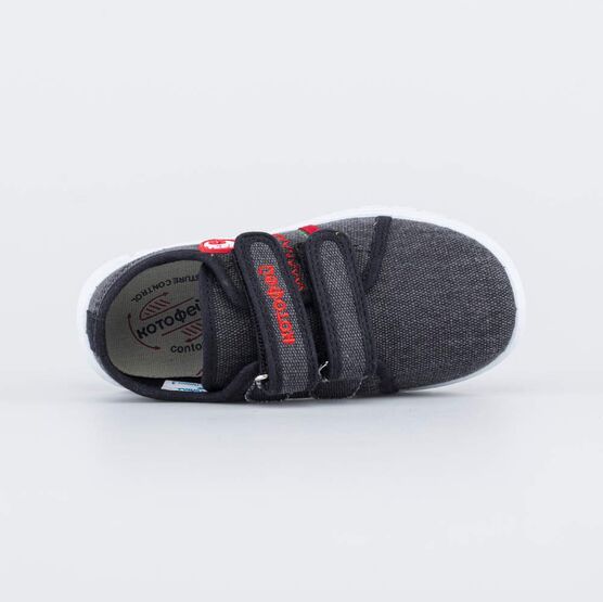 431133-14 Хлопковые туфли для мальчика для мальчики черно-красный фото №4