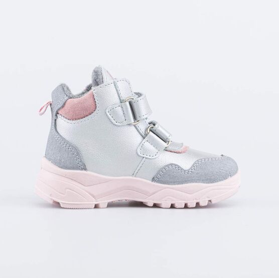 152342-32 Ботинки из натуральной кожи на весну/осень для девочки срб-роз фото №2