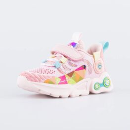 344399-11 Кроссовки из вязаного текстиля для девочки для девочки розовый