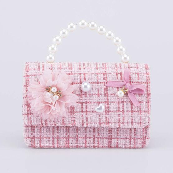 02802372-40 Твидовая сумка кросс-боди детская розовый для девочки розовый