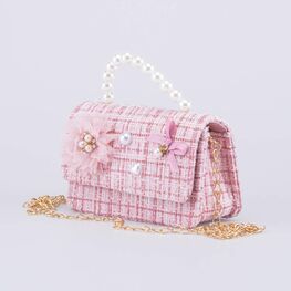 02802372-40 Твидовая сумка кросс-боди детская розовый для девочки розовый фото №2