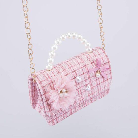 02802372-40 Твидовая сумка кросс-боди детская розовый для девочки розовый фото №5