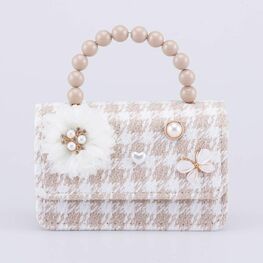 02802379-40 Твидовая сумка кросс-боди детская бежевый для девочки бежевый