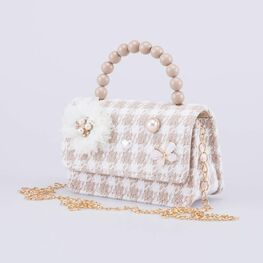 02802379-40 Твидовая сумка кросс-боди детская бежевый для девочки бежевый фото №2