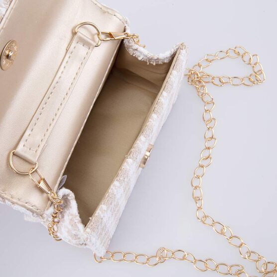 02802379-40 Твидовая сумка кросс-боди детская бежевый для девочки бежевый фото №4