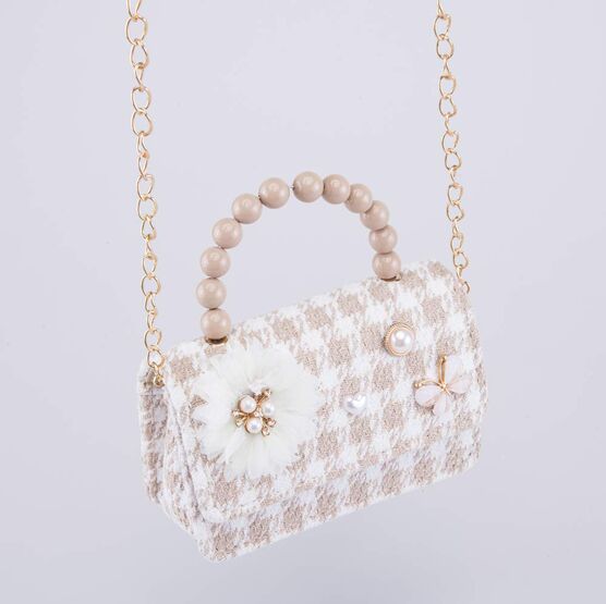 02802379-40 Твидовая сумка кросс-боди детская бежевый для девочки бежевый фото №5