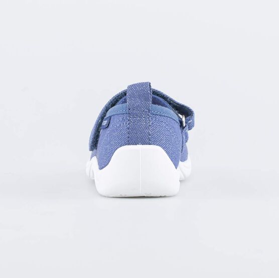 231209-12 Текстильные туфли Бабочка для девочки голубой фото №5