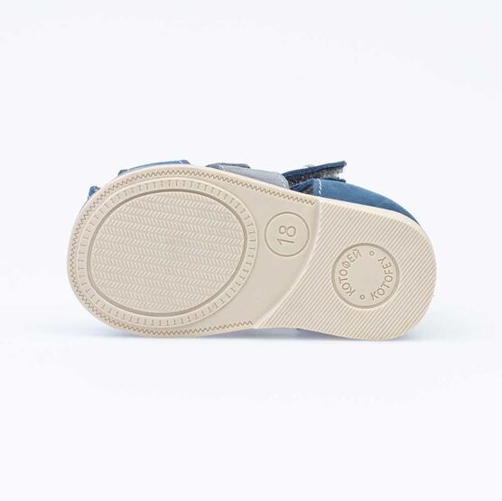 022121-21 Сандалии из натурального нубука для мальчика для мальчики син-сер фото №3