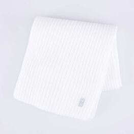 07812108-20 Шарф из шерсти мериноса детский белый для девочки белый фото №2