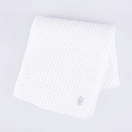 07812108-20 Шарф из шерсти мериноса детский белый для девочки белый фото №2