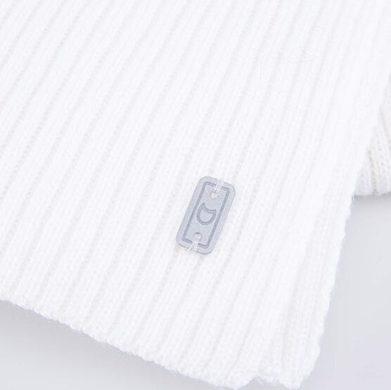 07812108-20 Шарф из шерсти мериноса детский белый для девочки белый фото №3