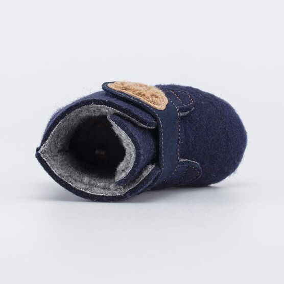 007014-49 Войлочные пинетки для мальчика Мишка для мальчики синий фото №4