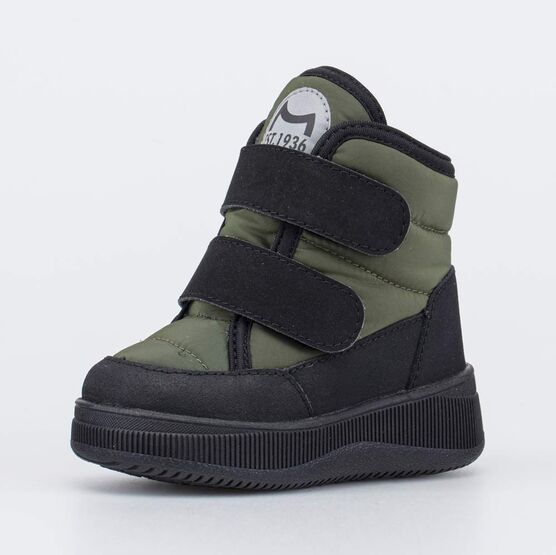 154020-41 Зимние ботинки-дутики для мальчика для мальчики оливковый + черный
