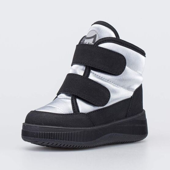 154020-43 Зимние ботинки-дутики для девочки для девочки серебристый