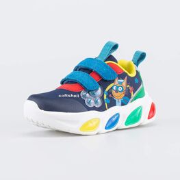 144269-71 Светящиеся кроссовки с Softshell Три кота для мальчики синий