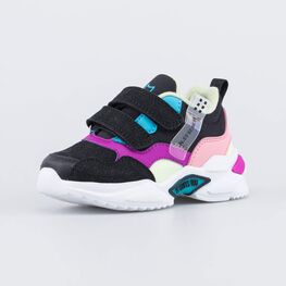 344434-71 Детские кроссовки на липучках для девочки разноцветный