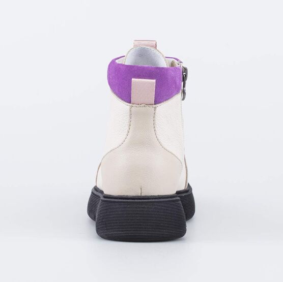 552314-21 Кожаные демисезонные ботинки для девочки бежевый фото №5