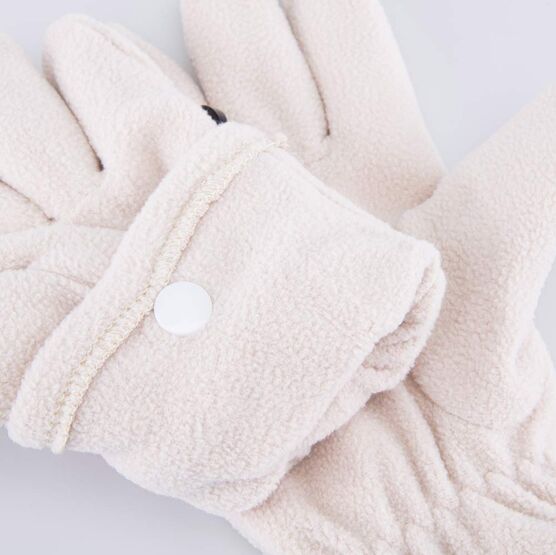 07822250-00 Флисовые перчатки двухслойные светло-бежевый для девочки светло-бежевый фото №3