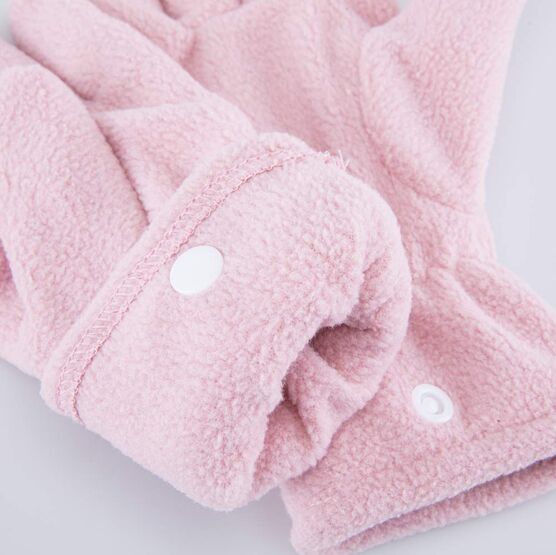 07822250-01 Флисовые перчатки двухслойные розовый для девочки розовый фото №3