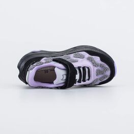 644461-11 Плюшевые кроссовки для девочки для девочки сиреневый + черный фото №4