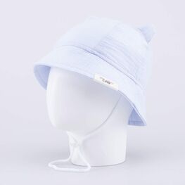 07710021-40 Панама из муслина с ушками голубая для мальчики голубой