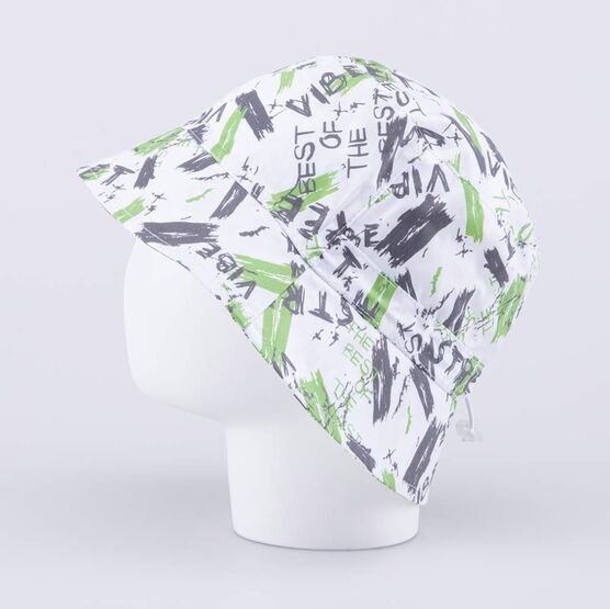 07710024-40 Панама хлопковая для мальчика белый-зеленый для мальчики белый + зеленый фото №3