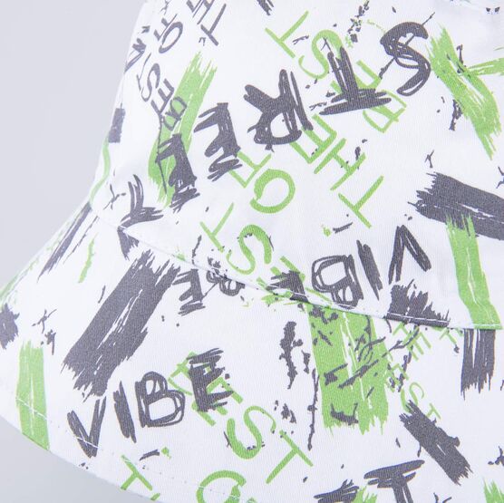 07710024-40 Панама хлопковая для мальчика белый-зеленый для мальчики белый + зеленый фото №5