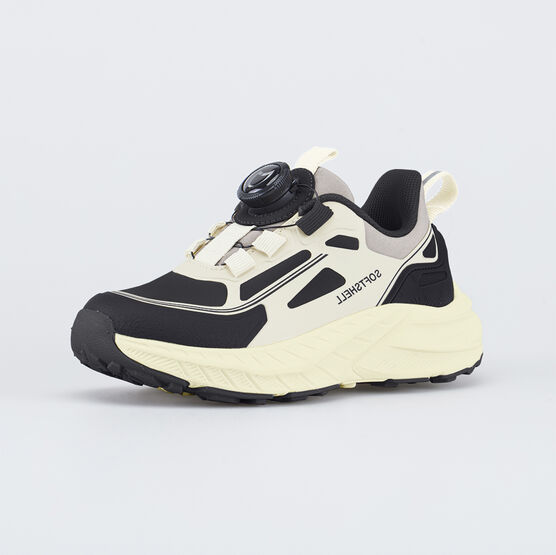 744289-12 Кроссовки с Softshell и системой быстрой шнуровки для девочки черный,бежевый