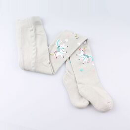 07832282-40 Колготки с махрой Единорог серые для девочки серый