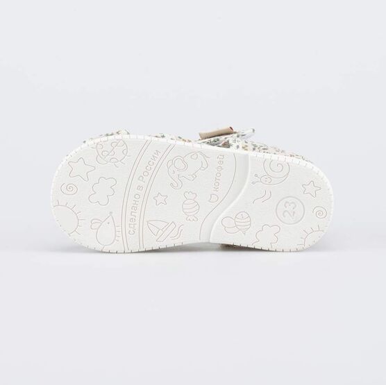 221181-71 Текстильная обувь для девочки Цветочная поляна для девочки бежевый фото №3